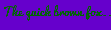 Image with Font Color 006600 and Background Color 6600CC
